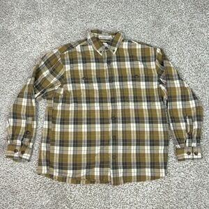 Duluth Trading Co Shirt Mens Large Plaid Flannel Free Swingin Relaxed Fit Cabin